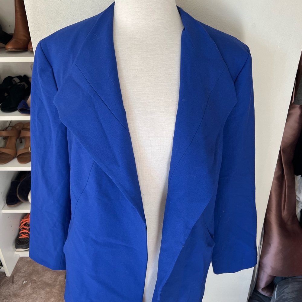 Nine West Plus Size Blazer- Royal Blue